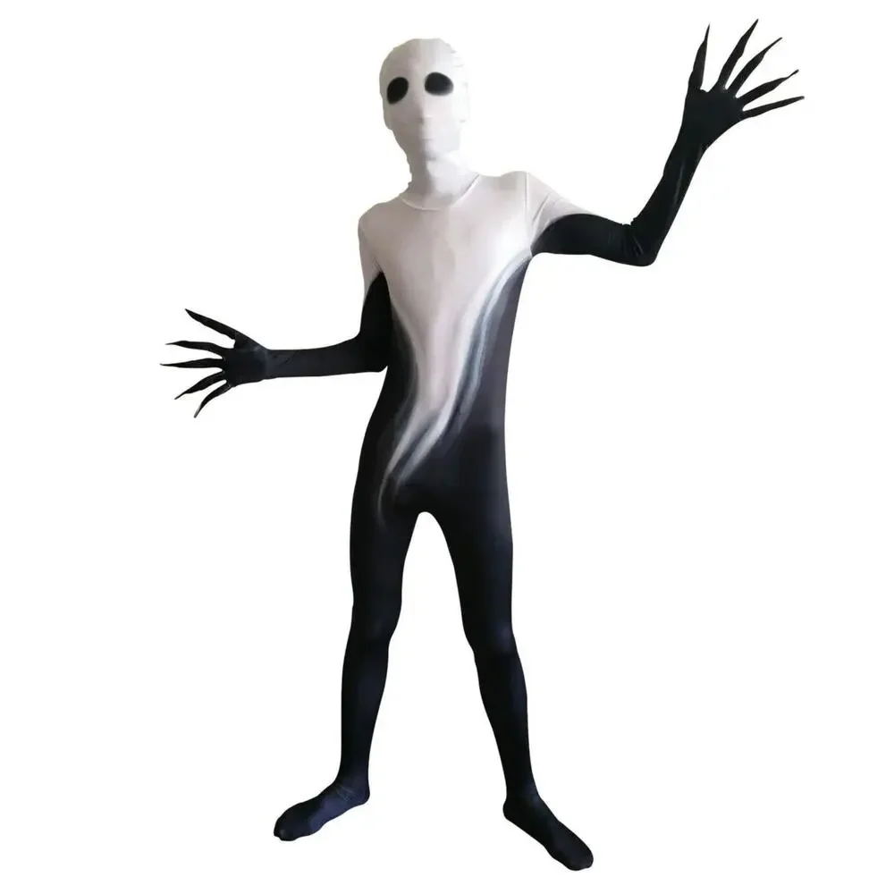 KIDS Creepy Scary Devil Ghost Demon Costume Cosplay GLOWS Jumpsuit L NEW IN BAG